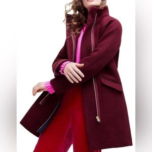 NWOT | Beautiful Burgundy J.Crew Cocoon Coat | sz 8